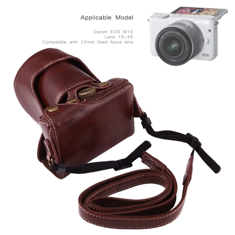 Full Body Camera PU Leather Case Bag with Strap for Canon EOS M10, For EOS M10