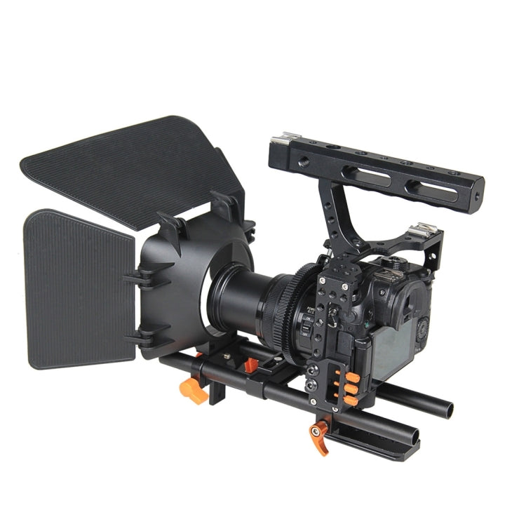 YELANGU YLG1105A A7 Cage Set: Camera Cage, Stabilizer, Follow Focus, Matte Box for Sony GH4, A7 Series, A6000/A6500/A6300/A7R3/A7S3 (Orange)