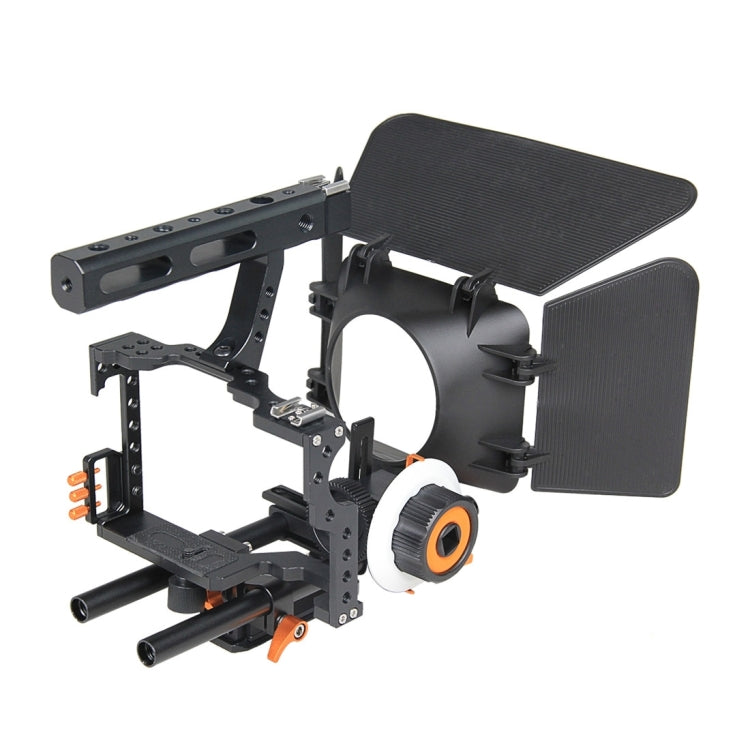 YELANGU YLG1105A A7 Cage Set: Camera Cage, Stabilizer, Follow Focus, Matte Box for Sony GH4, A7 Series, A6000/A6500/A6300/A7R3/A7S3 (Orange)