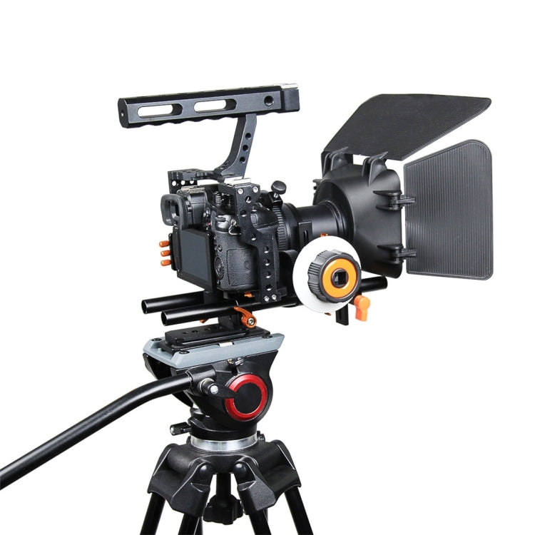 YELANGU YLG1105A A7 Cage Set: Camera Cage, Stabilizer, Follow Focus, Matte Box for Sony GH4, A7 Series, A6000/A6500/A6300/A7R3/A7S3 (Orange)