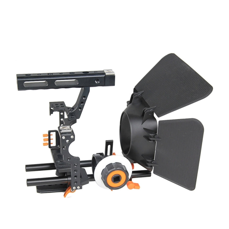 YELANGU YLG1105A A7 Cage Set: Camera Cage, Stabilizer, Follow Focus, Matte Box for Sony GH4, A7 Series, A6000/A6500/A6300/A7R3/A7S3 (Orange)
