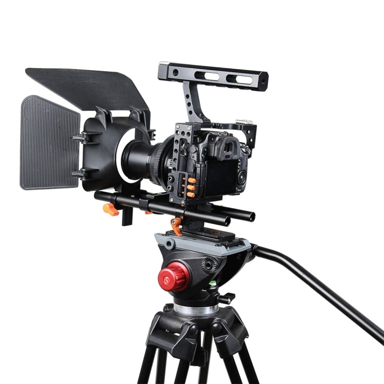 YELANGU YLG1105A A7 Cage Set: Camera Cage, Stabilizer, Follow Focus, Matte Box for Sony GH4, A7 Series, A6000/A6500/A6300/A7R3/A7S3 (Orange)