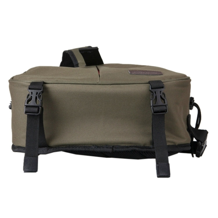 CADEN Triangle Camera Bag with Rain Cover for Canon/Nikon/Sony, 36x31x15cm, Army Green
