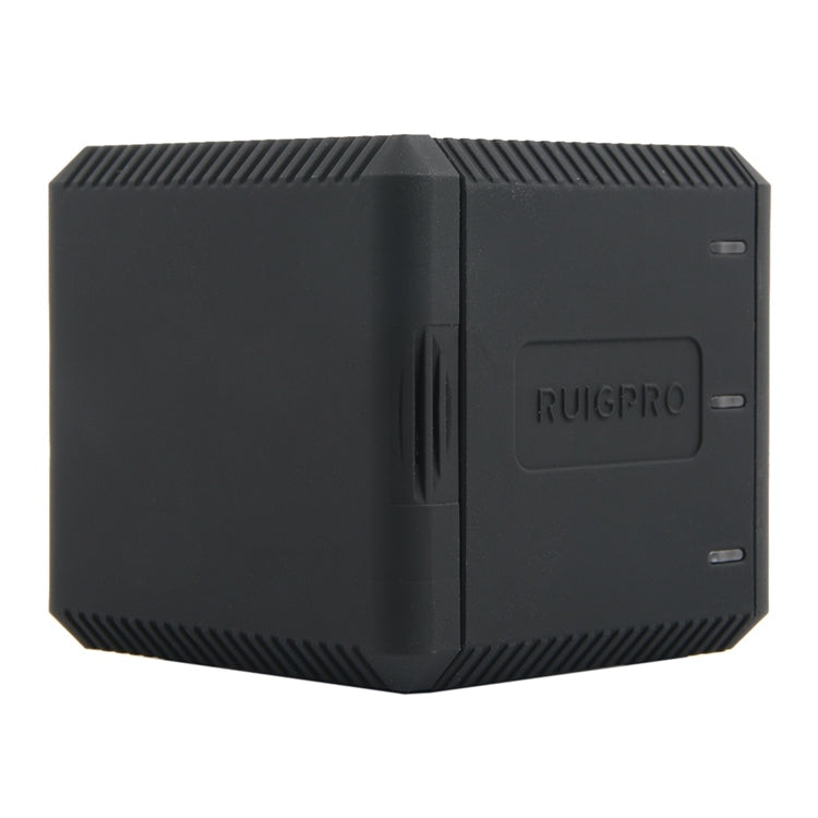 RUIGPRO USB Triple Batteries Housing Charger Box with USB Cable & LED Indicator Light for GoPro HERO6 /5(Black)