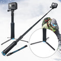 Portable Foldable Tripod Holder Selfie Monopod Stick for GoPro, Insta360, DJI and Other Action Cameras, Length: 23.5-81cm