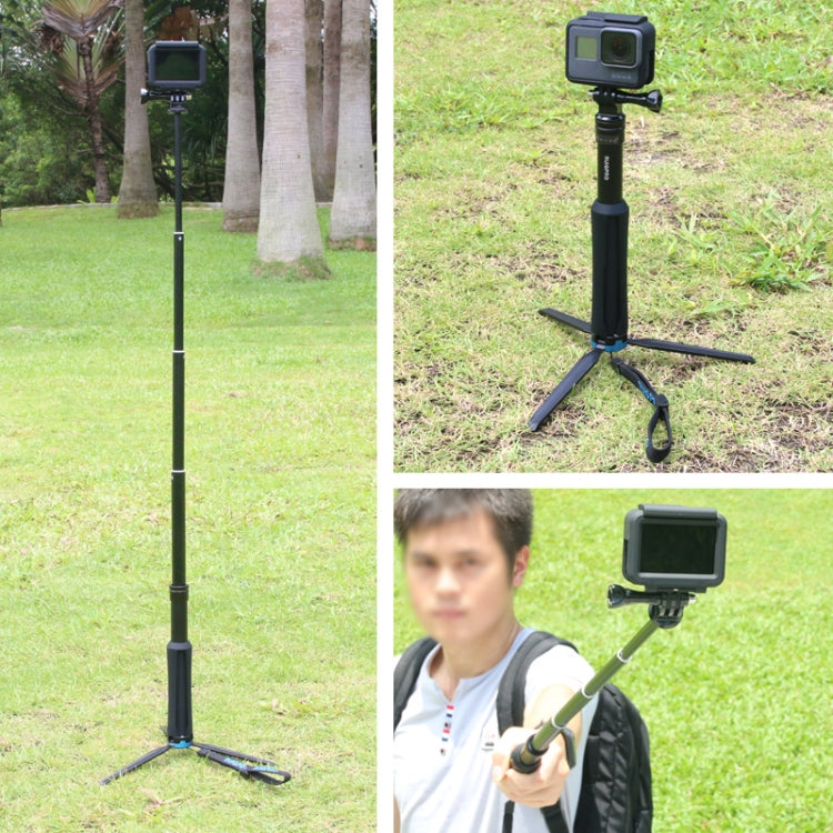 Portable Foldable Tripod Holder Selfie Monopod Stick for GoPro, Insta360, DJI and Other Action Cameras, Length: 23.5-81cm