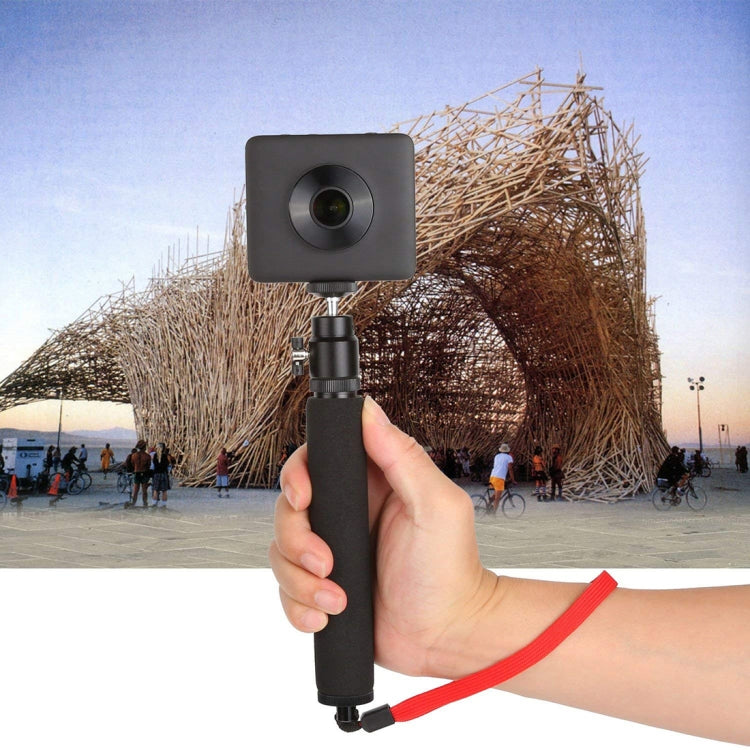 Universal 360 degree Selfie Stick with Red Rope for DJI / Insta360 / GoPro and Other Action Camera with 1/4 Threaded Hole, Length: 210mm-525mm, Length: 21-52cm
