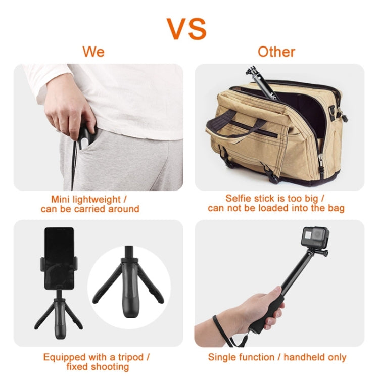 GP446 Multifunctional Mini Fixed Tripod for DJI, Insta360, GoPro and Other Action Cameras, GP446 (Black), GP446 (Grey), GP446 (Blue), GP446 (Red)