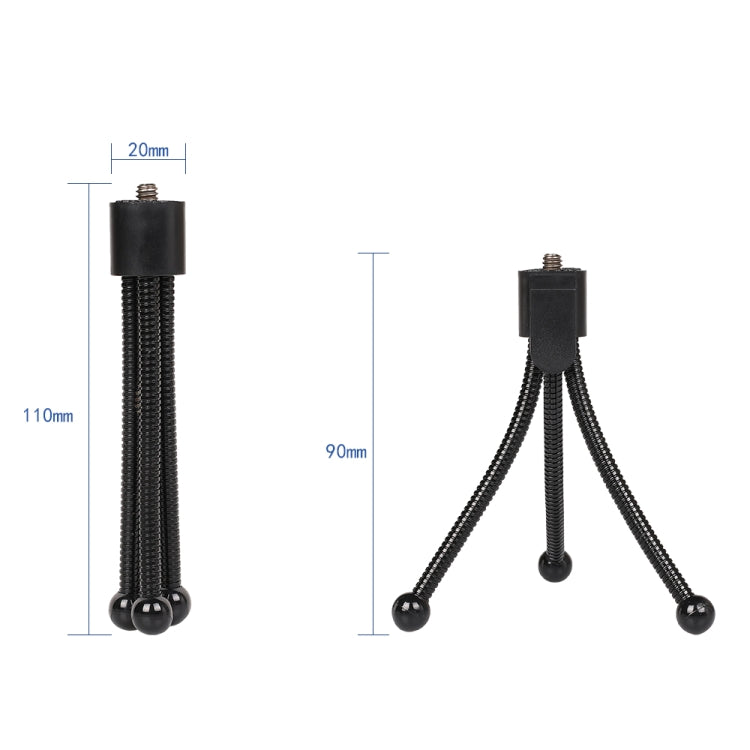 Mini Metal Desktop Tripod Mount with UNC1/4 screw interface for DJI, Insta360, GoPro and Other Action Cameras, Max Load: 0.6kg, Mini Metal Desktop