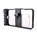 YLG0901B Vlogging Live Broadcast Smartphone Plastic Cage Video Rig Filmmaking Recording Handle Stabilizer Bracket for iPhone, Galaxy, Huawei, Xiaomi, HTC, LG, Google, and Other Smartphones
