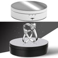 13.8cm Mirror Style USB Charging Smart 360 Degree Rotating Turntable Display Stand Video Shooting Props Turntable for Photography, Load 3kg(White)