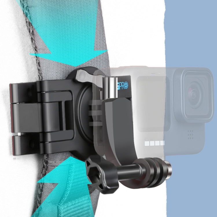RUIGPRO 360° Rotating Quick Release Shoulder Backpack Mount for GoPro Hero12/11/10/9/8/7/6/5, Insta360 Ace, DJI Osmo Action 4 (Black)