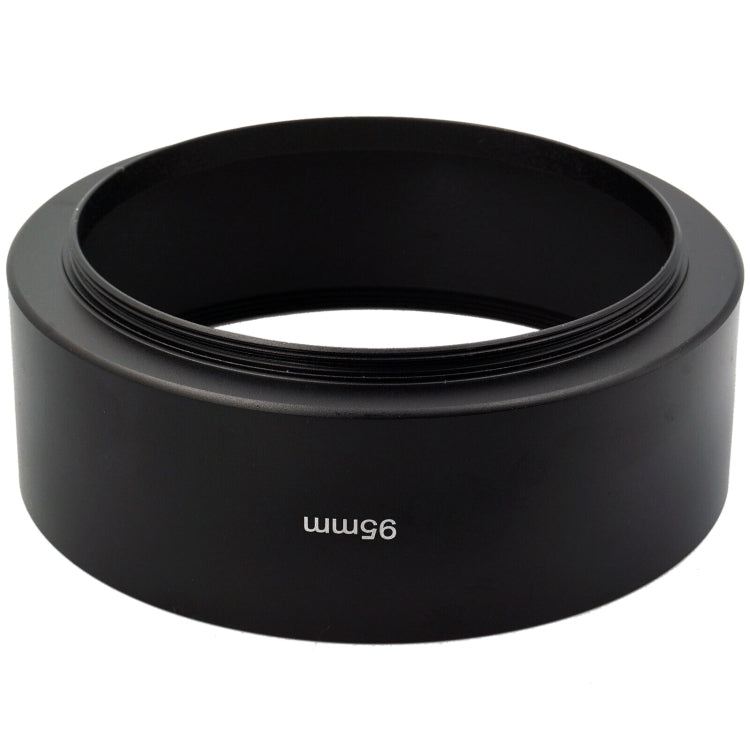 95mm Thread Type Straight Tube Full Metal Lens Hood Shade for Medium Telephoto Lens, 95mm