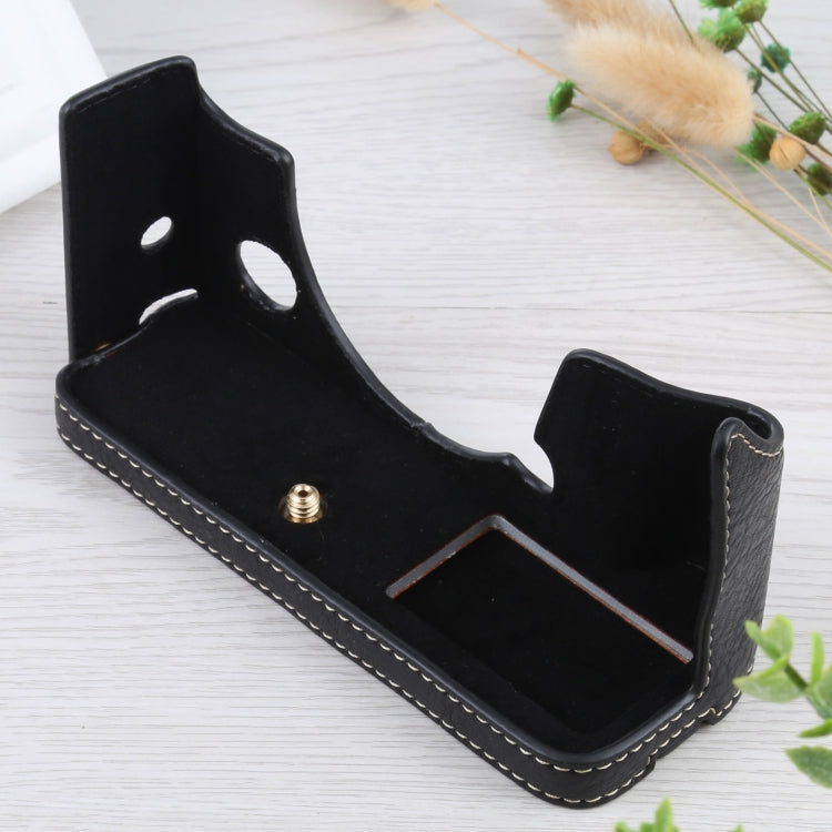 1/4 inch Thread Litchi Texture PU Leather Camera Half Case Base for FUJIFILM X-T4, For FUJIFILM X-T4 Litchi