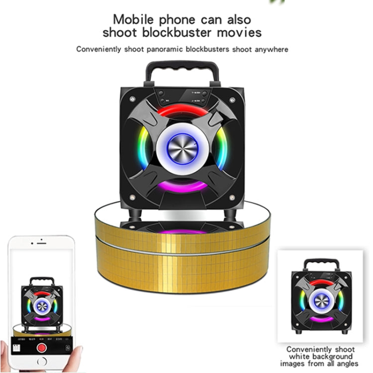 12cm 360 Degree Rotating Turntable Mirror Electric Display Stand Video Shooting Props Turntable, Load: 3kg, 12cm Mirror Black, 12cm Mirror White