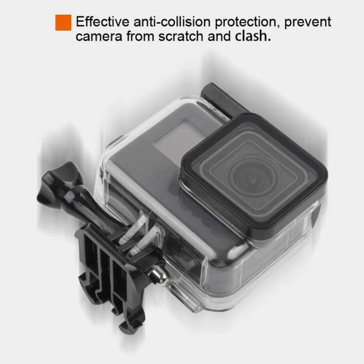 45m Waterproof Housing Protective Case + Touch Screen Back Cover for GoPro NEW HERO /HERO6 /5, with Buckle Basic Mount & Screw, No Need to Remove Lens, Touch Screen (Transparent), Touch Screen (Black)