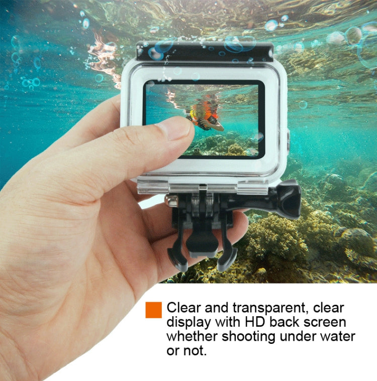45m Waterproof Housing Protective Case + Touch Screen Back Cover for GoPro NEW HERO /HERO6 /5, with Buckle Basic Mount & Screw, No Need to Remove Lens, Touch Screen (Transparent), Touch Screen (Black)