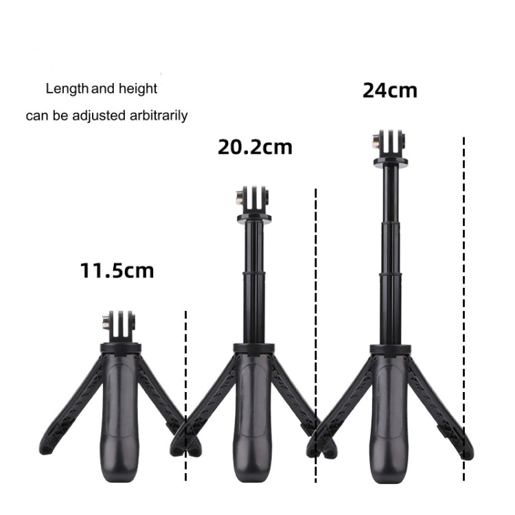 Foldable Tripod Selfie Stick for GoPro, Insta360, DJI & Action Cameras, 12-23cm (Blue)
