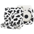 Milk Cow Full Body PU Leather Case Camera  Bag with Strap for FUJIFILM instax mini 7+, Milk Cow