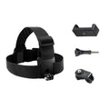 Adjustable Head Strap with Phone Clamp & Mounts for GoPro, Xiaoyi & Action Cameras (Black)