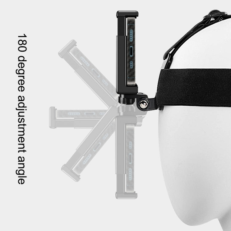 Adjustable Head Strap with Phone Clamp & Mounts for GoPro, Xiaoyi & Action Cameras (Black)