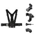 Adjustable Chest Strap with Phone Clamp & Mounts for GoPro, Insta360, DJI & Smartphones (Black)