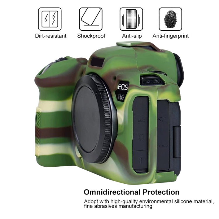 For Canon EOS R6 Litchi Texure Soft Silicone Case, For Canon EOS R6