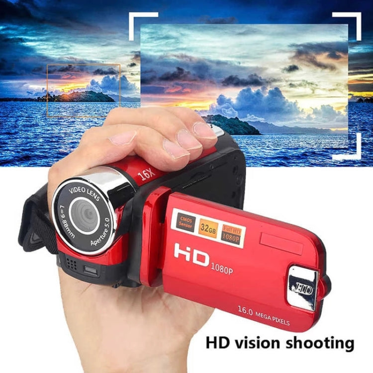16X Digital Zoom HD 16 Million Pixel Home Travel DV Camera, UK Plug (Red)