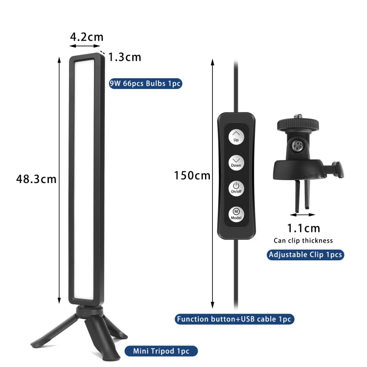 LUXCeO WS66 USB LED Live Video Light 2500K-9000K Bi-color Laptop Conference Fill Light, WS66