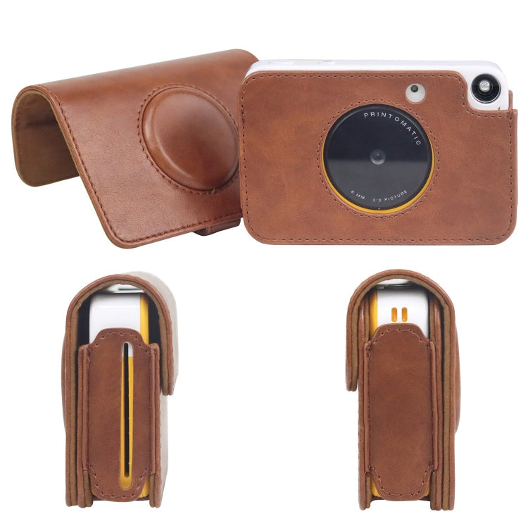 For Kodak PRINTOMATIC Full Body Camera PU Leather Case Bag with Strap, For Kodak PRINTOMATIC