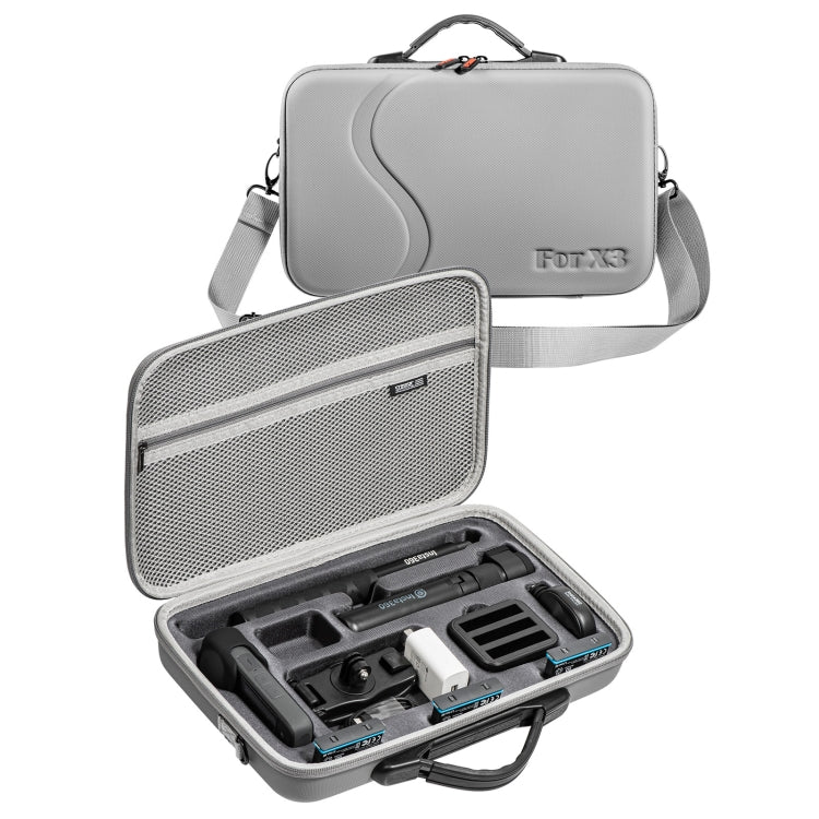 For Insta360 One X3 STARTRC Diamond Texture Camera and Accessories PU Storage Case Bag(Grey)