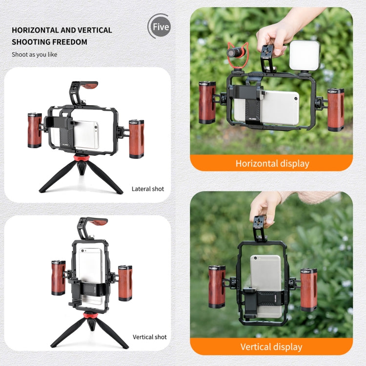 YELANGU LW101Vlogging Live Broadcast Smartphone Video Rig Handles Stabilizer Kits, LW101