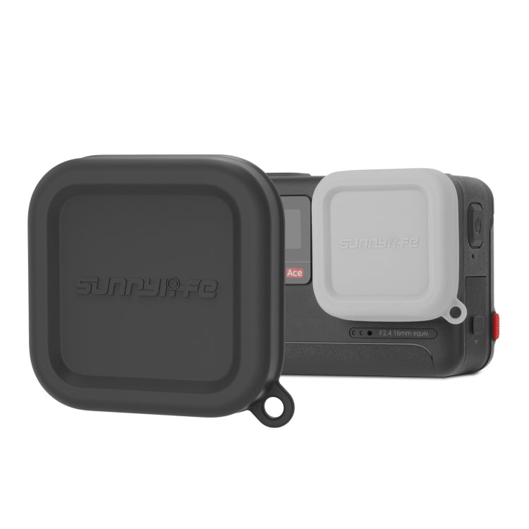 For Insta360 Ace / Ace Pro Sunnylife Silicone Lens Cap Protector Lens Cover (Black)