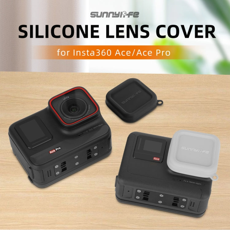 For Insta360 Ace / Ace Pro Sunnylife Silicone Lens Cap Protector Lens Cover (Black)