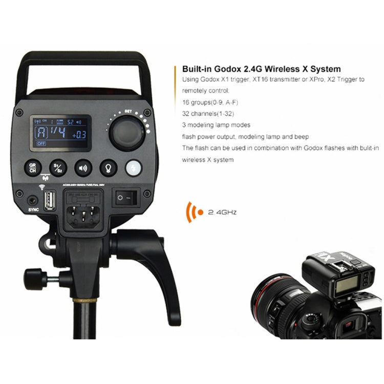Godox MS300 Studio Flash Light 300Ws Bowens Mount Studio Speedlight (EU Plug)