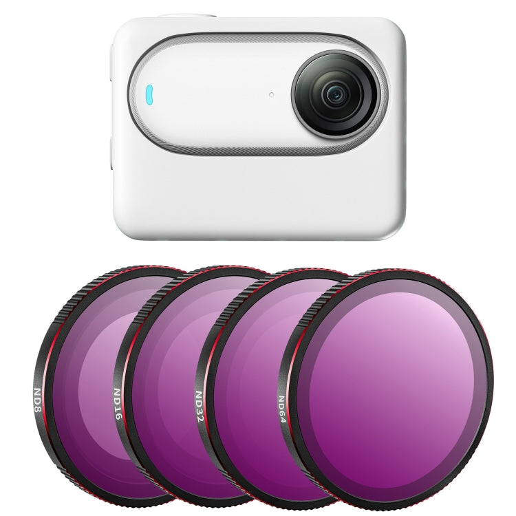 For Insta360 GO3S STARTRC 4 in 1 ND8 ND16 ND32 ND64 Camera Lens Filter, ND8 ND16 ND32 ND64