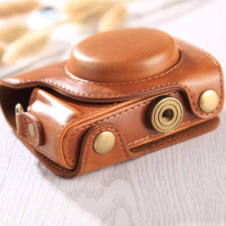 Full Body Camera PU Leather Case Bag with Strap for Canon G9X / G9X II, For G9X