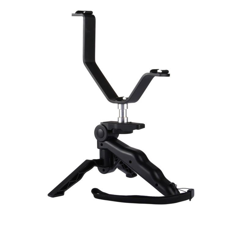 Smartphone Live Broadcast Tripod Holder Kit – Folding Grip with 2 Phone Clips, For iPhone, Galaxy, Huawei, Xiaomi, HTC, Sony, Google, and More