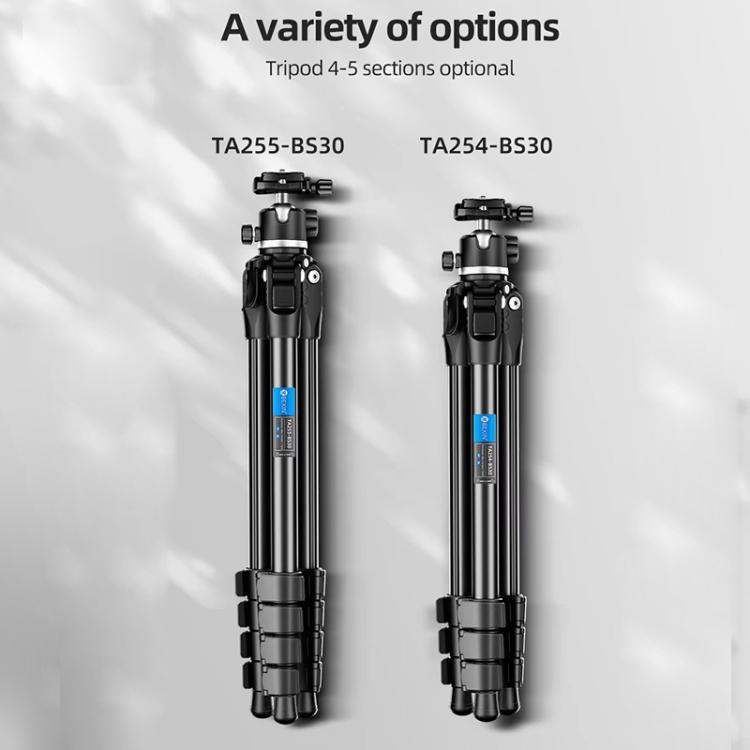 BEXIN TA255-BS30 Portable Collapsible Aluminum Alloy Camera Tripod with Head, TA255-BS30