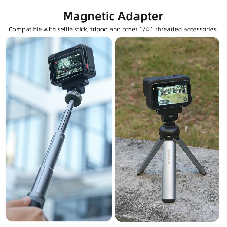 Sunnylife Quick-Release Magnetic Base Mount 1/4 180 Tilt Adjustable Tabletop Base Bracket For Insta360 X4 Air / X5 / Ace / Ace Pro 2 / 1, DZ-142 For Insta360 X4 Air / X5