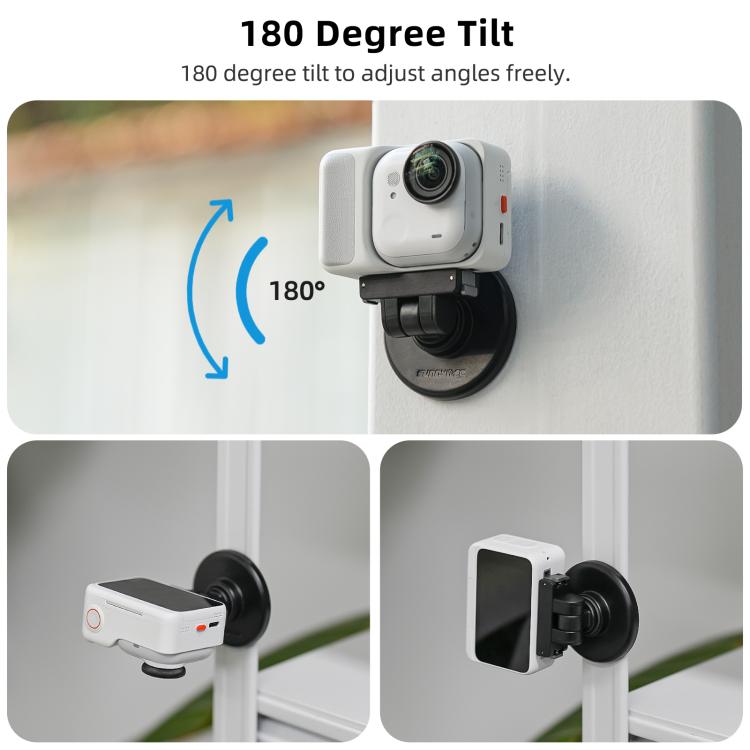 For Insta360 GO Ultra Sunnylife Quick-Release Magnetic Base Mount 1/4 180 Tilt Adjustable Tabletop Base Bracket, DZ-143 For Insta360 GO Ultra