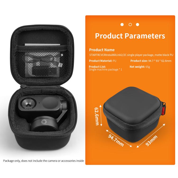 For Insta360 Link 2 / 2C / 2 Pro STARTRC Mini Portable Body Diamond Texture PU Storage Bag, For Insta360 Link 2