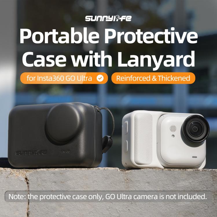 For Insta360 GO Ultra Sunnylife Portable Protective Case Shock-proof Dust-proof Storage Box with Lanyard, For Insta360 GO Ultra