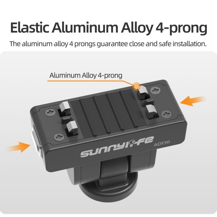 Sunnylife Magnetic Quick Release Adapter Mount 1/4 180 Tilt Adjustable Selfie Stick Adapter Stand for Insta360 X4 Air / X5 / Ace Pro 2 / 1 / Ace, AD136 For Insta360 X4 Air / X5