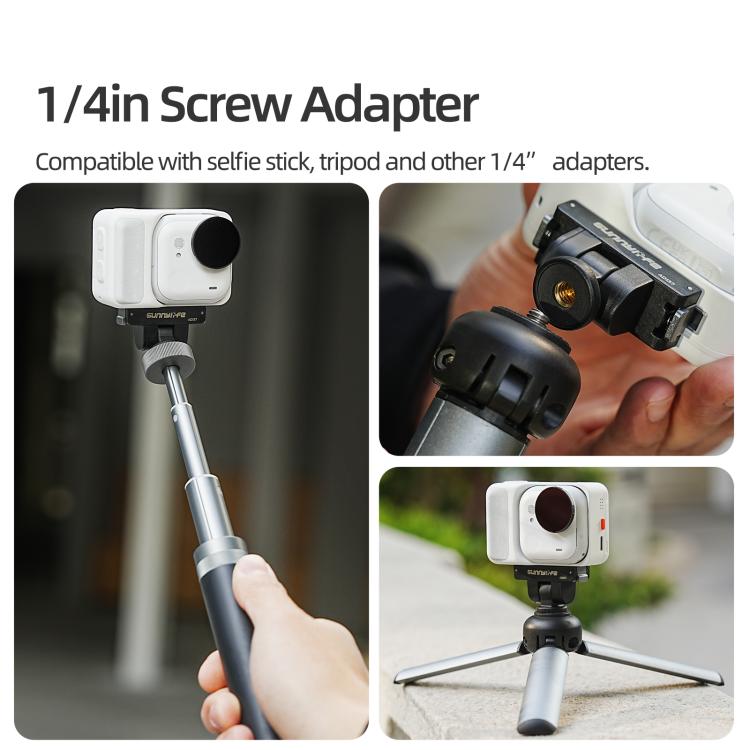 For Insta360 GO Ultra Sunnylife Magnetic Quick Release Adapter Mount 1/4 Interface 180 Tilt Adjustable Selfie Stick Adapter Stand, AD137 For Insta360 GO Ultra