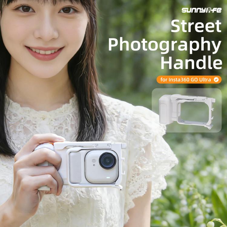 For Insta360 GO Ultra Sunnylife Street Photography Handle Ergonomic Hand Grip Quick Release Shutter Handle, For Insta360 GO Ultra (Black), For Insta360 GO Ultra (White)