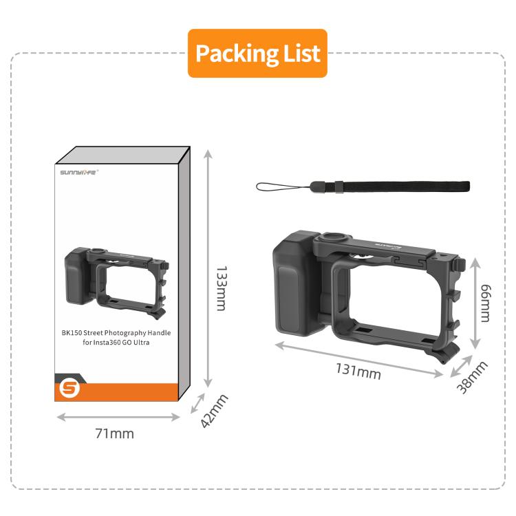 For Insta360 GO Ultra Sunnylife Street Photography Handle Ergonomic Hand Grip Quick Release Shutter Handle, For Insta360 GO Ultra (Black), For Insta360 GO Ultra (White)