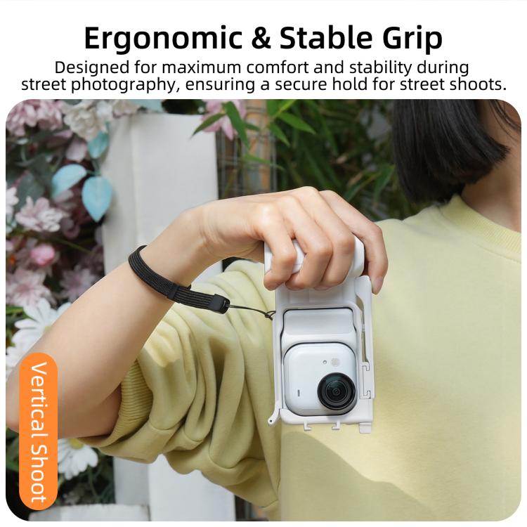 For Insta360 GO Ultra Sunnylife Street Photography Handle Ergonomic Hand Grip Quick Release Shutter Handle, For Insta360 GO Ultra (Black), For Insta360 GO Ultra (White)