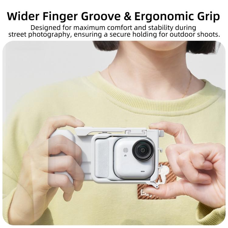 For Insta360 GO Ultra Sunnylife Street Photography Handle Ergonomic Hand Grip Quick Release Shutter Handle, For Insta360 GO Ultra (Black), For Insta360 GO Ultra (White)