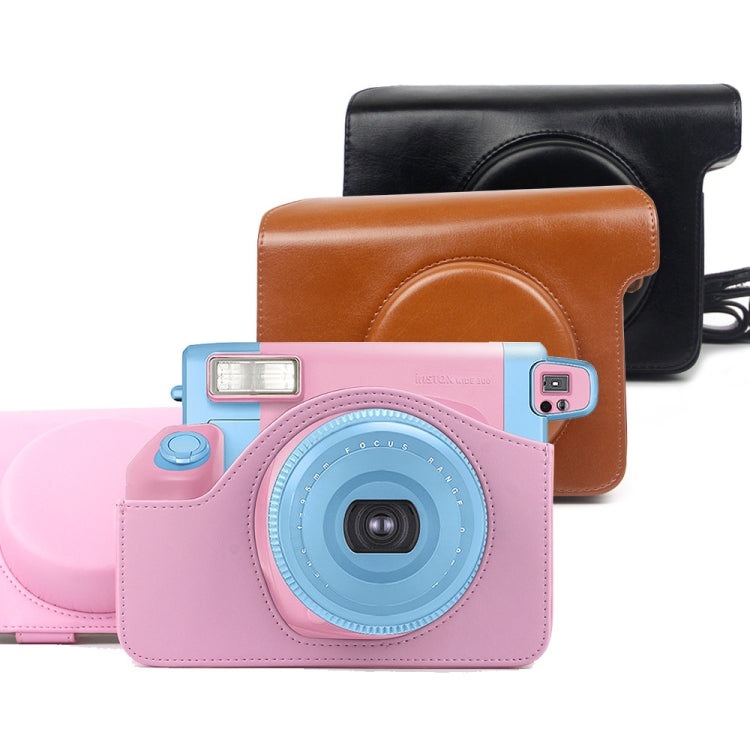 Vintage PU Leather Case Bag for Polaroid W300 Camera, with Adjustable Shoulder Strap, W300
